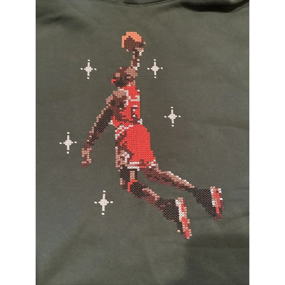 Jordan Jumpman Hoodie Men's XXL Slam Dunk Contest Graphic Cross Stitch‎ Green